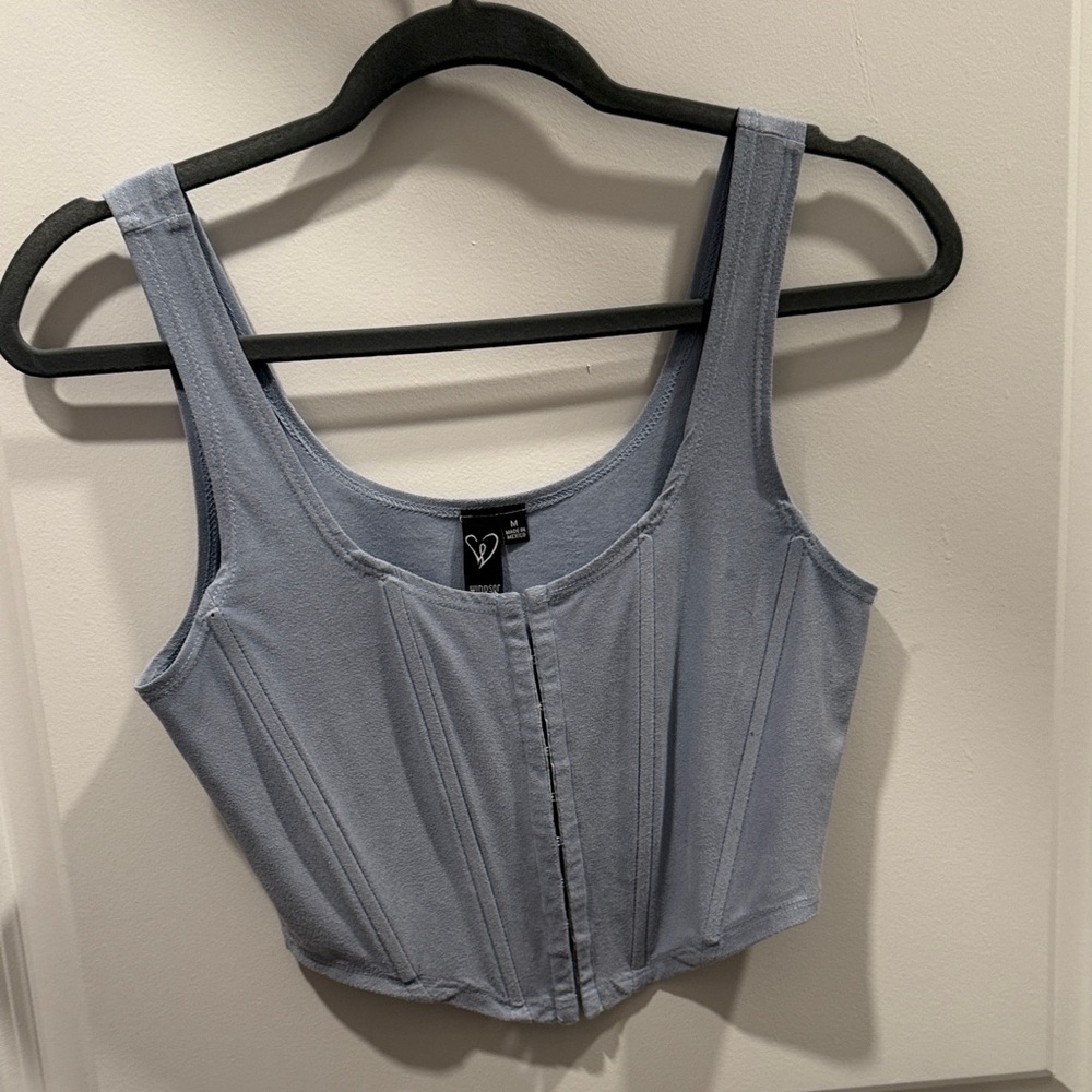Windsor Light Blue Corset Style Tank Top